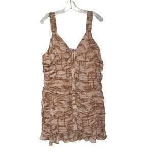 Ted Baker Rrosiee Rosie Ruched Front Sleeveless Ruffle Hem Mini Dress 6 (US 2XL)
